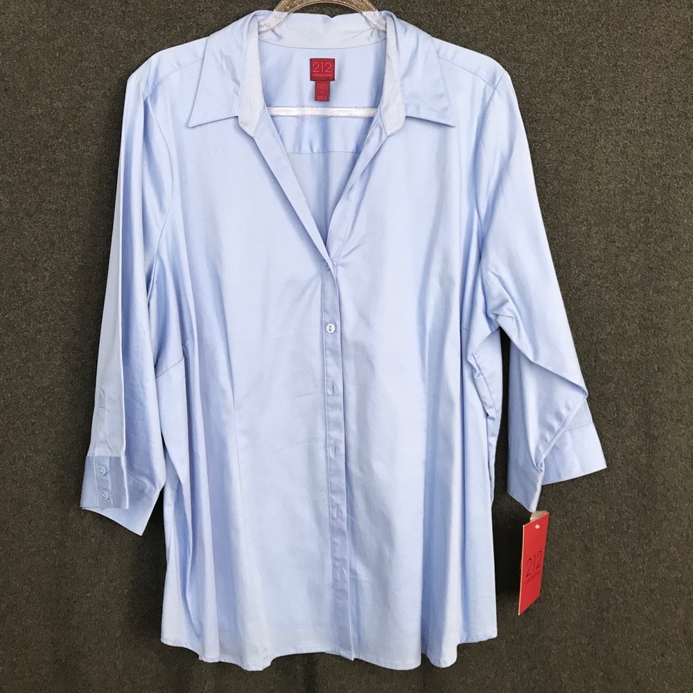 3/4 sleeve stretch chambray